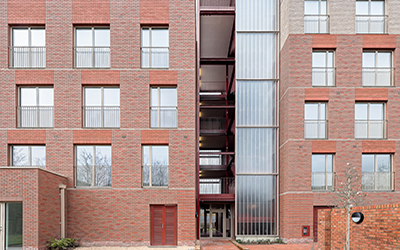 StoTherm Mineral external wall insulation system and Sto Resin Brick Slips installed on this new residential block in Barking. Gallery Image