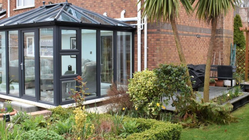 Modern anthracite grey conservatory Gallery Image