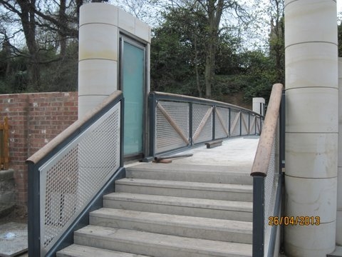 Bell Place Lifting Bridge across Water of Leith Edinburgh. Flood Prevention Scheme.Edinburgh City Council.   Gallery Image